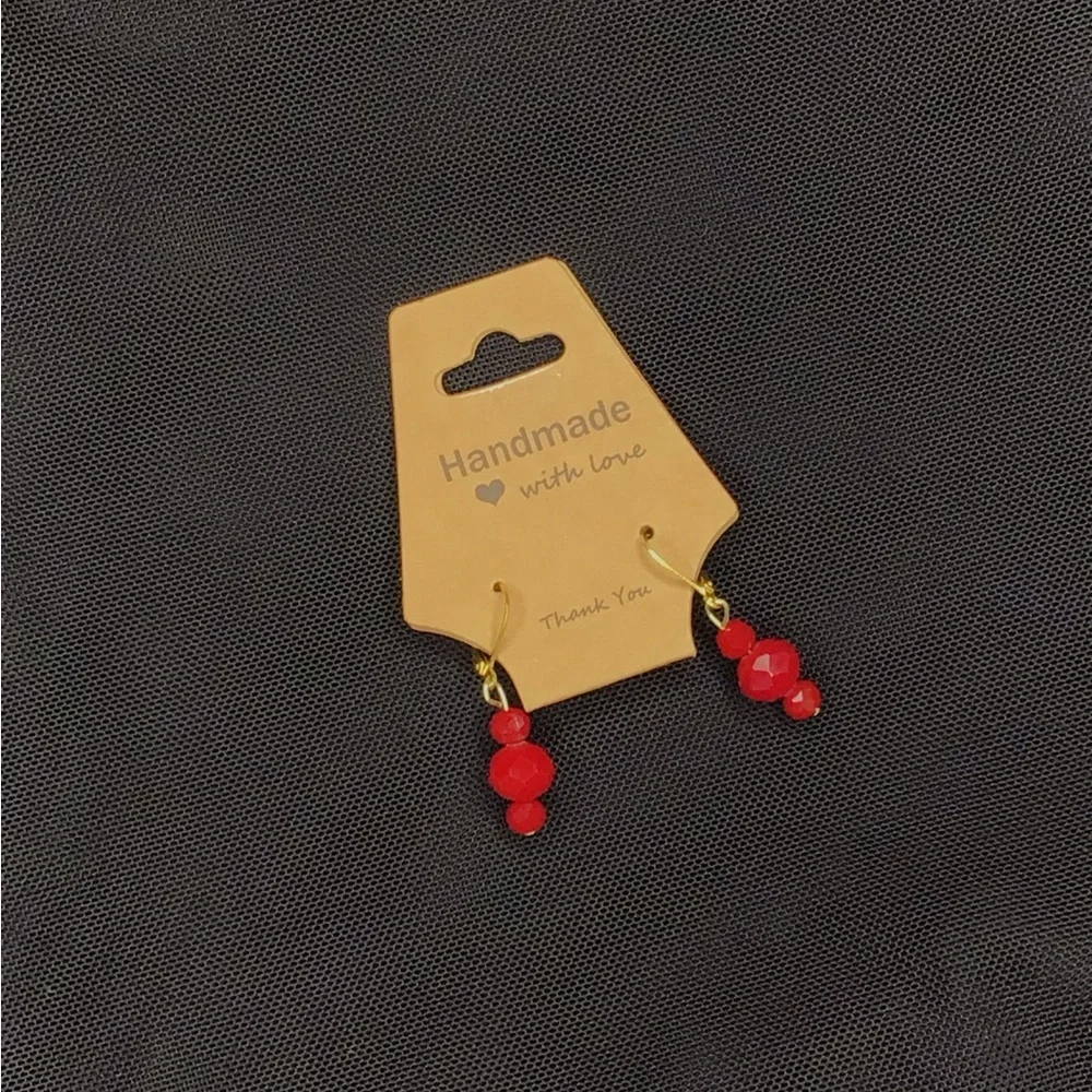 Handmade Beaded Dangle Earrings - Assorted Colors